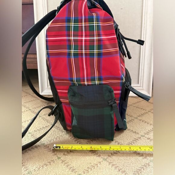 Vintage Burberry patchwork tartan rucksack backpack with leather details NWOT - Picture 3 of 16